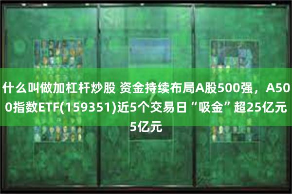 什么叫做加杠杆炒股 资金持续布局A股500强，A500指数ETF(159351)近5个交易日“吸金”超25亿元