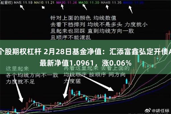 个股期权杠杆 2月28日基金净值：汇添富鑫弘定开债A最新净值1.0961，涨0.06%